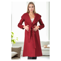 Z6679 DEWBERRY LADIES' COAT-PLAIN BURGUNDY