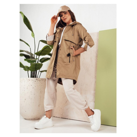 Jarní dámská parka tmavě béžové barvy DStreet