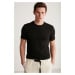 GRIMELANGE Chad Men's Slim Fit Ultra Flexible Black T-shirt