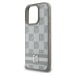 DKNY PU Leather Checkered Pattern and Stripe Zadní Kryt pro iPhone 16 Pro Max Beige