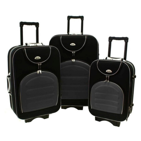 Rogal Šedo-černá sada 3 cestovních kufrů "Movement" - M (35l), L (65l), XL (100l)