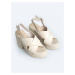 Big Star Woman's Sandals Shoes 207794 Gold SkÃra naturalna-800