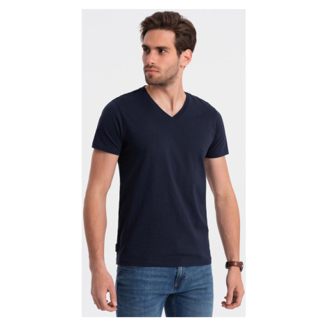 Ombre Pánské tričko s krátkým rukávem Heman navy Tmavě modrá