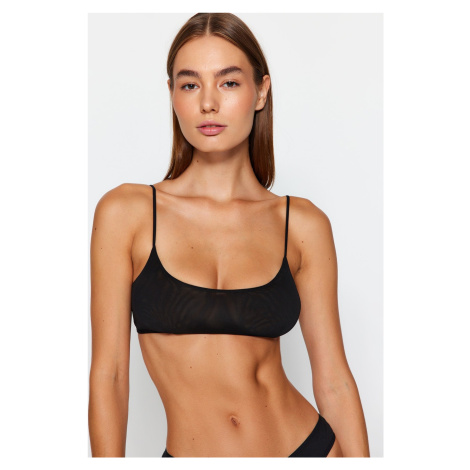 Trendyol Black Tulle Capless Bralette Bra