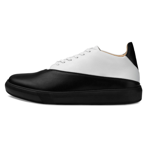 Vasky Veny Duo Black & White - Dámské černo-bílé kožené tenisky / botasky česká výroba ze Zlína