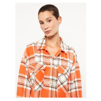 LC Waikiki Women's Plaid Long Sleeve Flannel Oversize Lumberjack Shirt Jacket