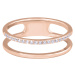 Troli Dvojitý minimalistický prsten z oceli Rose Gold 52 mm