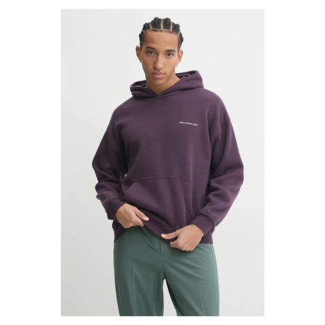 Mikina Abercrombie & Fitch pánská, fialová barva, s kapucí, hladká, KI122-4366
