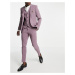 ASOS DESIGN wedding super skinny crosshatch suit trousers in wine twist-Pink