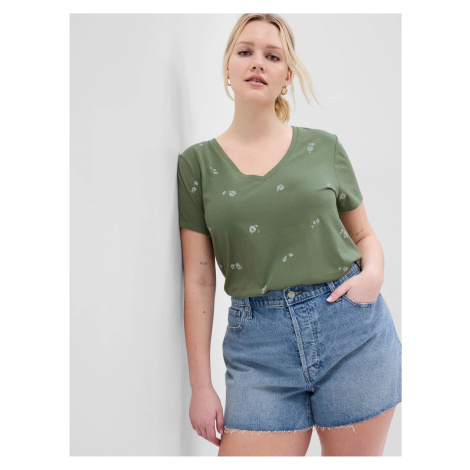 Zelené dámské květované tričko GAP