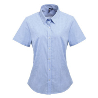 Premier Workwear Dámská bavlněná košile s krátkým rukávem PR321 Light Blue -ca. Pantone 7451