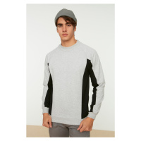 Trendyol Men's Gray Regular/Real Fit Long Sleeve Crew Neck Paneled Sweatshirt