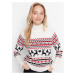 Červeno-bílý dámský svetr s vánočním motivem Trendyol