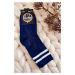 Mládež Bavlněné Sportovní Ponožky S pruhy Námořnicky Modrými