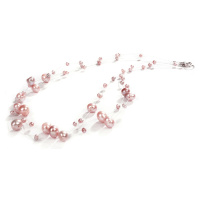 JwL Luxury Pearls Náhrdelník z levitujících pravých růžových perel JL0826