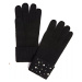 Guess dámské rukavice černé s perličkami