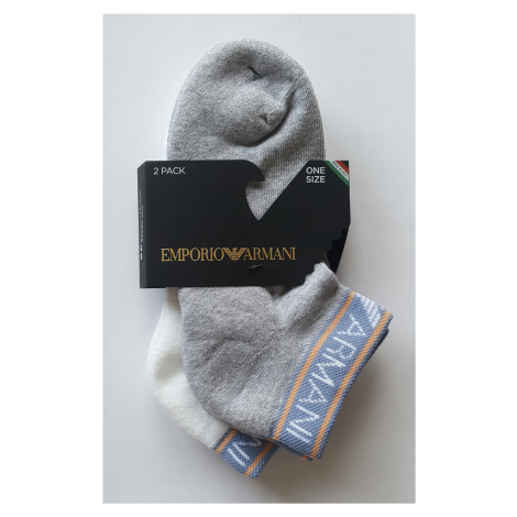 Dámské ponožky Emporio Armani 292304 3R227 2 PÁRY | šedá