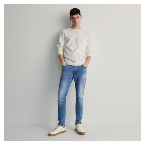 Reserved - Džíny skinny se sepraným efektem - Modrá