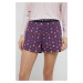 Pyžamové šortky Tommy Hilfiger dámské, fialová barva,