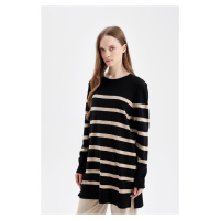 DEFACTO Regular Fit Striped Crew Neck Sweater Tunic