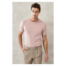 ALTINYILDIZ CLASSICS Men's Dried Rose Standard Fit Crew Neck 100% Cotton Knitwear T-Shirt.