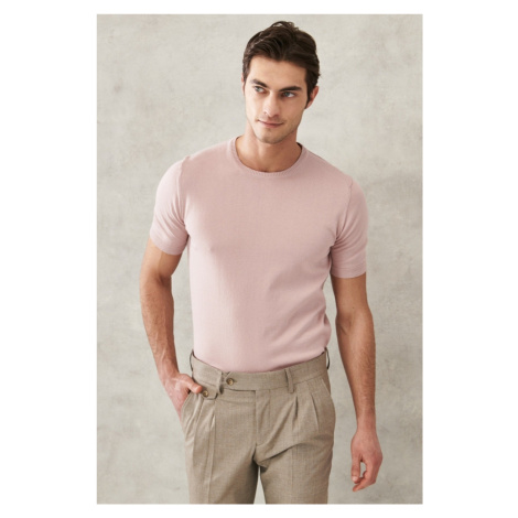 ALTINYILDIZ CLASSICS Men's Dried Rose Standard Fit Crew Neck 100% Cotton Knitwear T-Shirt. AC&Co / Altınyıldız Classics
