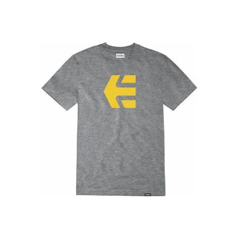 Etnies pánské tričko Icon Grey / Yellow | Šedá