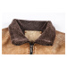Pánská kožená bunda zimní na zip s kožešinovou podšívkou