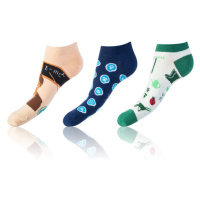 Bellinda CRAZY IN-SHOE SOCKS 3x - Modern color low crazy socks unisex - dark blue - dark green -