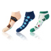 Bellinda CRAZY IN-SHOE SOCKS 3x - Modern color low crazy socks unisex - dark blue - dark green -
