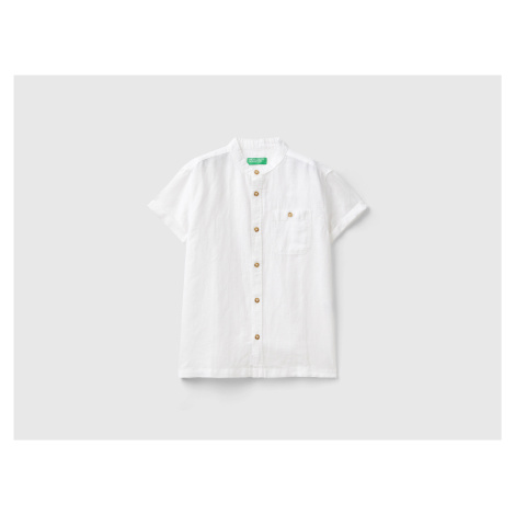 Benetton, Short Sleeve Shirt In Linen Blend United Colors of Benetton