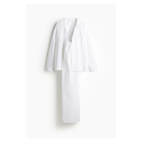 H & M - Pyžamo z tkaniny seersucker - bílá H&M