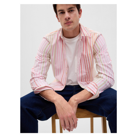 Růžová pánská pruhovaná košile GAP