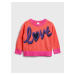 Červený holčičí dětský svetr graphic crewneck sweater GAP