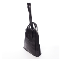 Kožený kabelko-baťůžek Gianina, černý