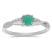 Prsten stříbrný s broušeným smaragdem Ag 925 012722 EM - 62 mm , 1,7 g