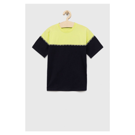 Dětské bavlněné tričko Guess tmavomodrá barva