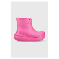 Holínky Crocs Classic Crush Rain Boot dámské, růžová barva, 207946, 207946.6UB-6UB