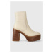Kožené kotníkové boty Aldo Myrelle dámské, bílá barva, na podpatku, 13621066Myrelle