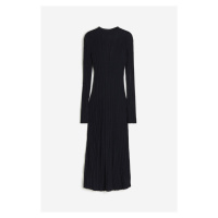 H & M - Pletené šaty's vysokým límcem - modrá