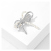 Éternelle Luxusní perlová brož se zirkony Brigitte B8075-B560A Stříbrná