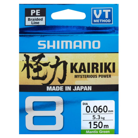 Shimano Šňůra Kairiki 8 Mantis Green 150m - 0,19mm  150m