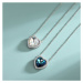 GRACE Silver Jewellery Stříbrný náhrdelník Swarovski Elements Angela Blue - stříbro 925/1000 NH-