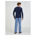Sada pánského kostkovaného pyžama a pantoflí v modré barvě Tommy Hilfiger Underwear