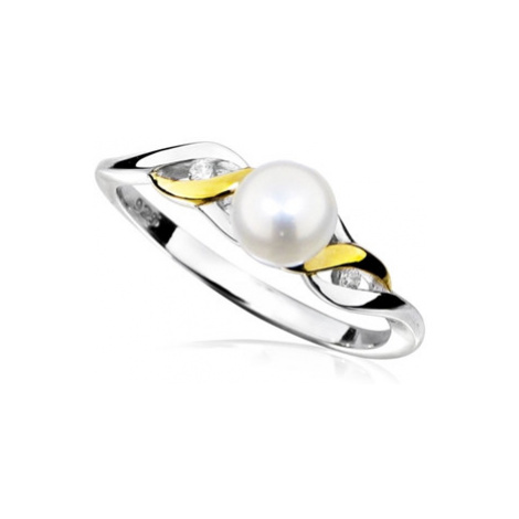 Stříbrný prsten s pravou perlou SVLR0005SH8P1 JVD
