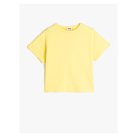 Koton Window Detail Basic T-Shirt Short Sleeve Crew Neck Cotton