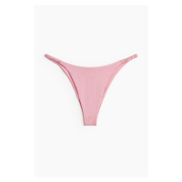 H & M - Bikinové kalhotky brazilian tanga - růžová