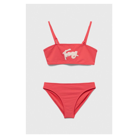 Dvoudílné dětské plavky Tommy Hilfiger růžová barva