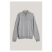 SVETR GANT SUPERFINE LAMBSWOOL HALF ZIP GREY MELANGE