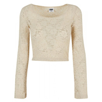 Ladies Cropped Lace Longsleeve - softseagrass